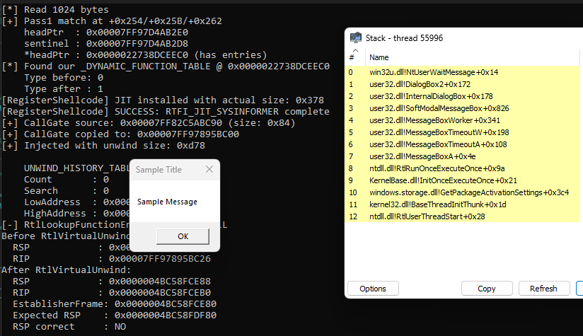 Stack Trace in System Informer